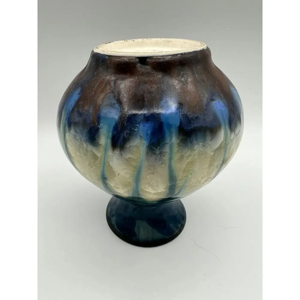 Bill Campbell Studio Art Pottery Crystalline Glazed Vase 5.5” Artist Signed